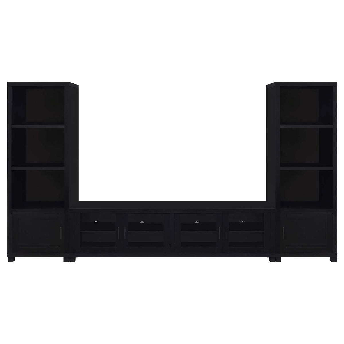736303-SET Sachin 3-piece Entertainment Center 79-inch TV Stand Black