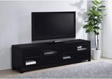 736303 Jupiter 4-door Engineered Wood 79-inch TV Stand Black