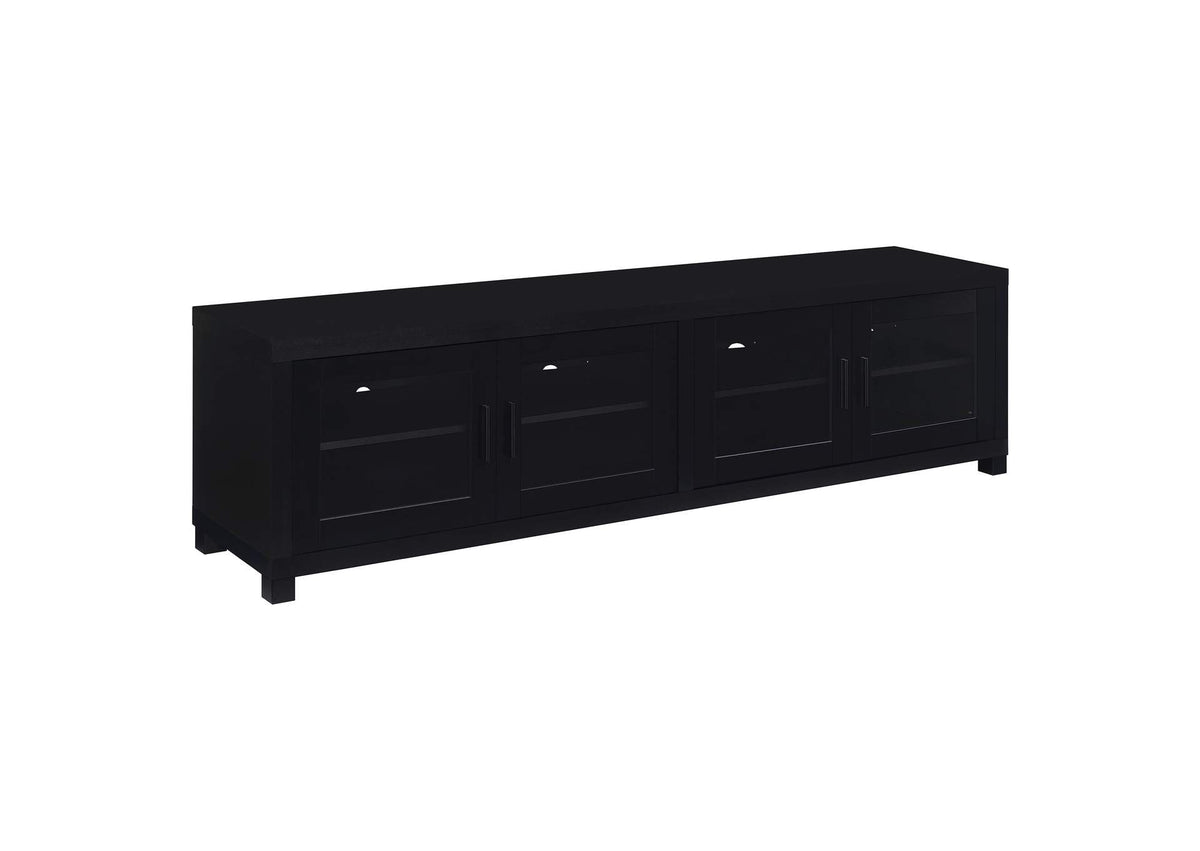 736303 Jupiter 4-door Engineered Wood 79-inch TV Stand Black