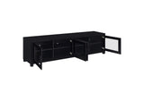 736303 Jupiter 4-door Engineered Wood 79-inch TV Stand Black