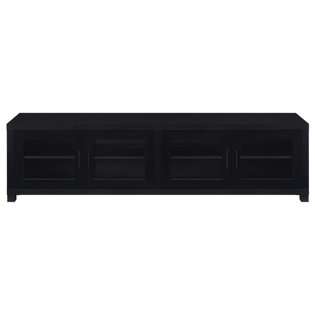 736303 Jupiter 4-door Engineered Wood 79-inch TV Stand Black