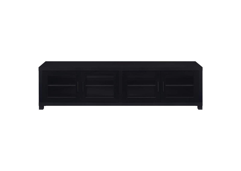 736303 Jupiter 4-door Engineered Wood 79-inch TV Stand Black