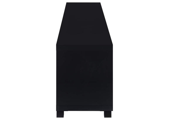736303 Jupiter 4-door Engineered Wood 79-inch TV Stand Black