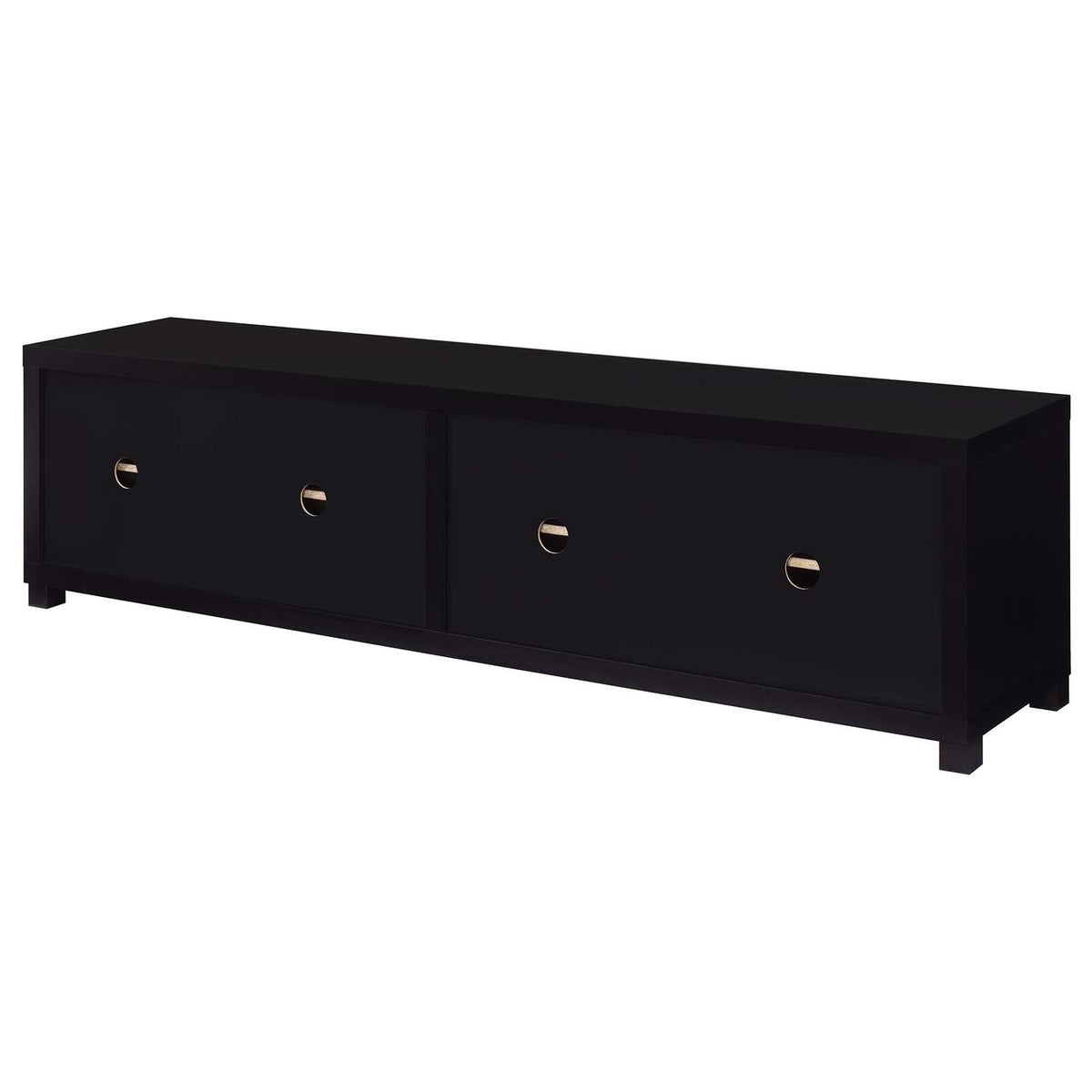 736303 Jupiter 4-door Engineered Wood 79-inch TV Stand Black