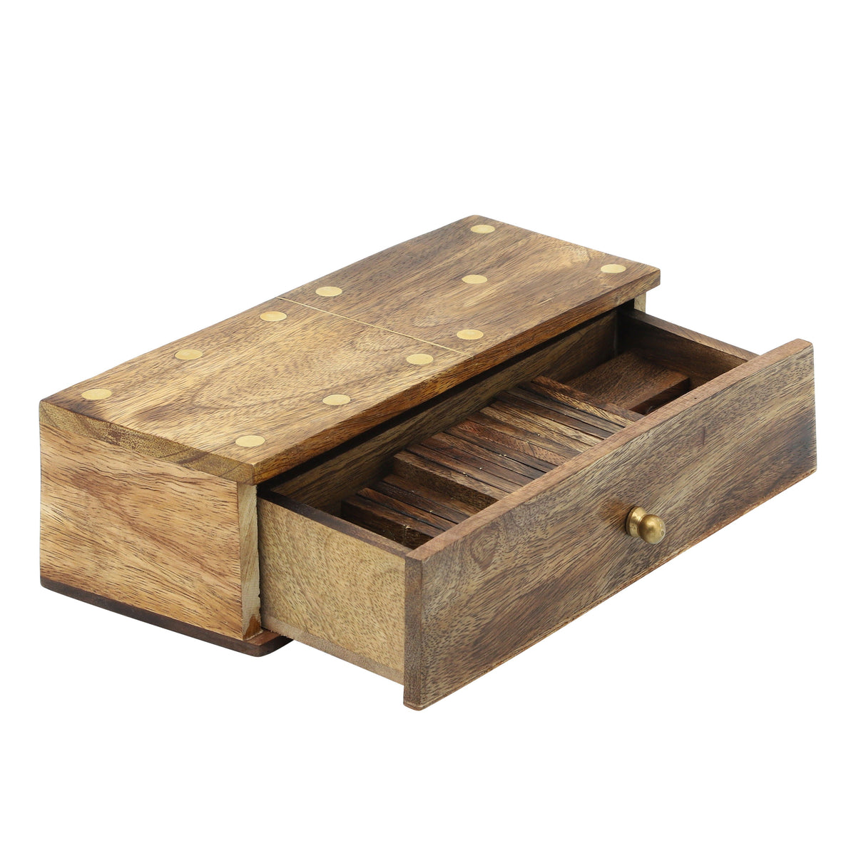 Wood 9X3 Dominoes - Brown