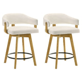 Callah - Contemporary Natural Wood Counter Height Kitchen Bar Stool