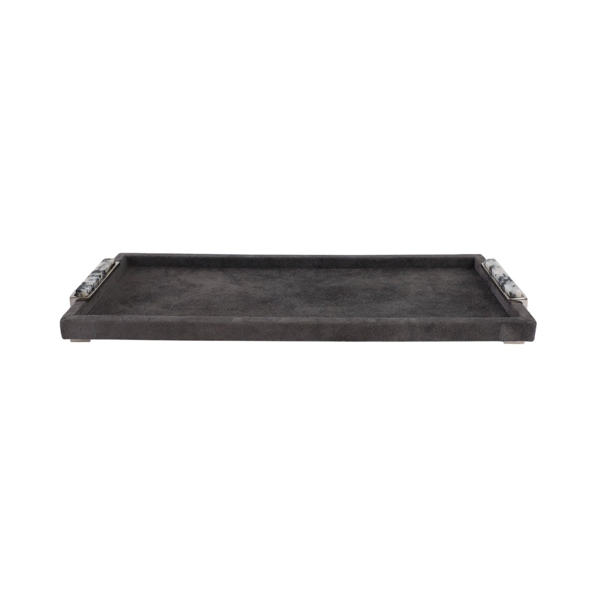 Etta Suede And Moonstone Gemstone Hardware Tray - Gray