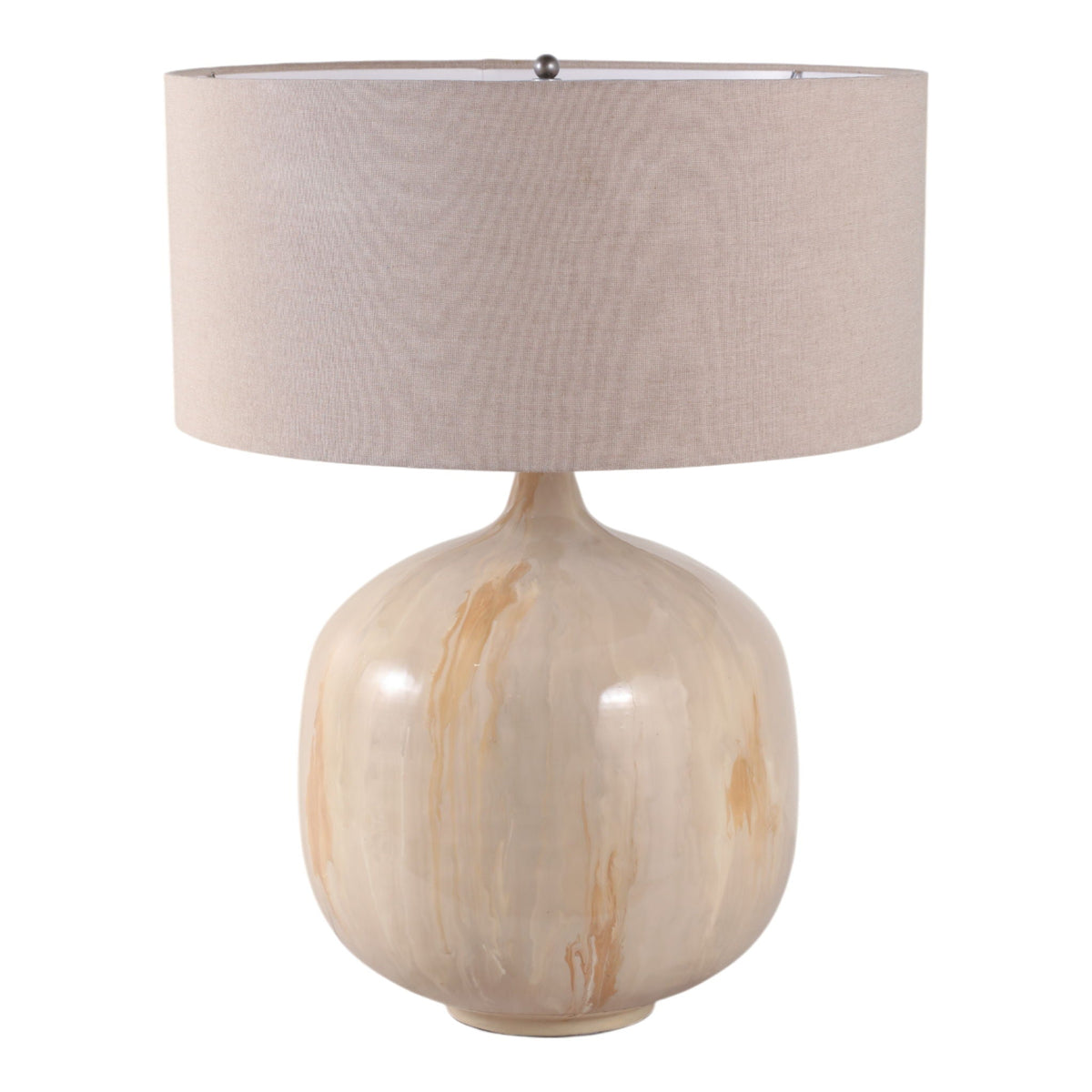 28" x 22" Metal Base Table Lamp - Ivory