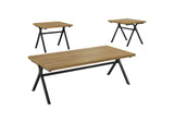 753424 Colmar 3-piece Engineered Wood Coffee Table Set Golden Oak
