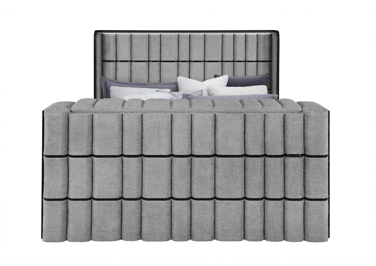 ISABELLA-GREY-KB_W_LED_TV_LIFT_SPKR_&_FPLC ISABELLA GREY KING BED W - LED, TV LIFT, SPEAKER AND FIREPLACE