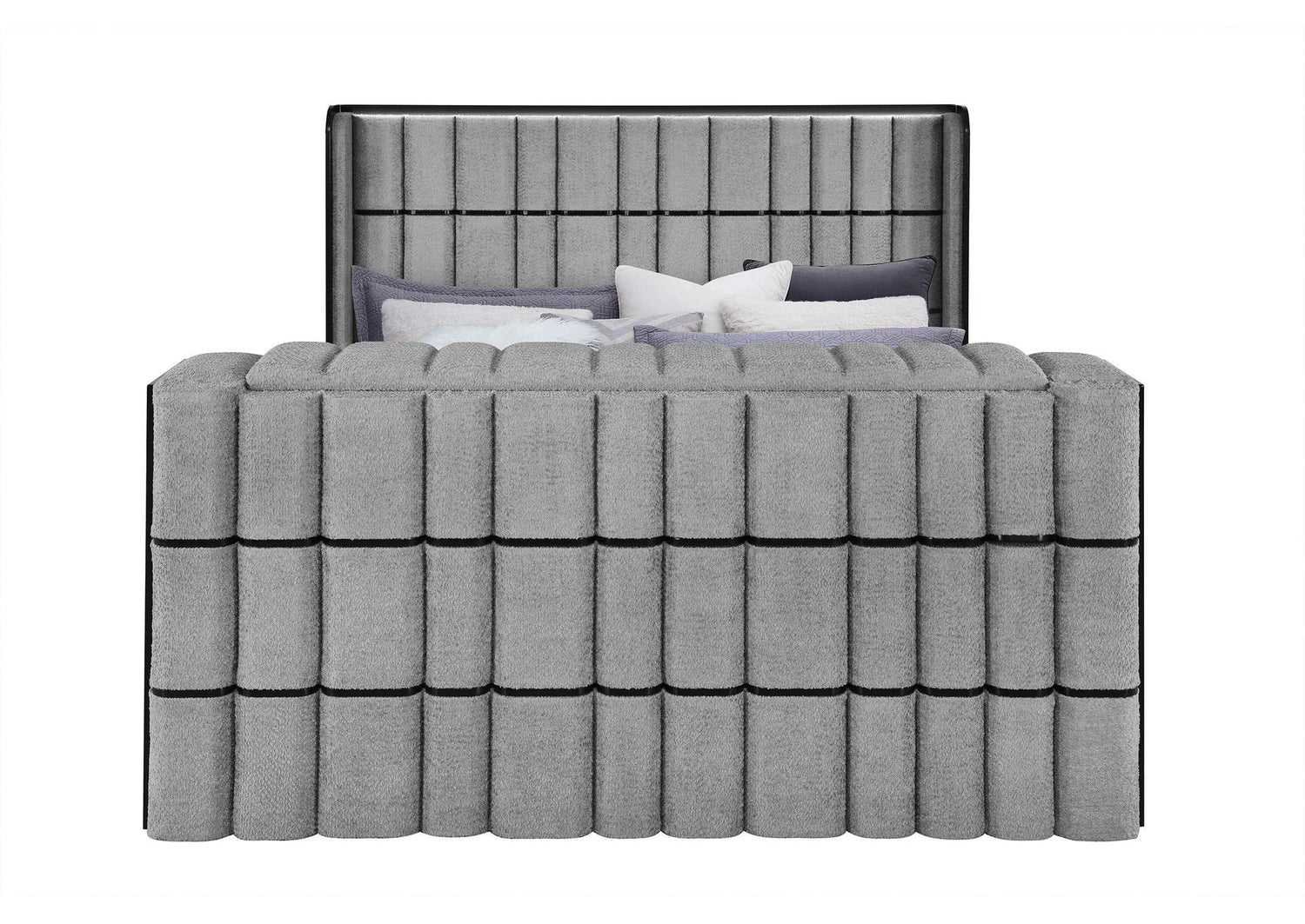 ISABELLA-GREY-KB_W_LED_TV_LIFT_SPKR_&_FPLC ISABELLA GREY KING BED W - LED, TV LIFT, SPEAKER AND FIREPLACE