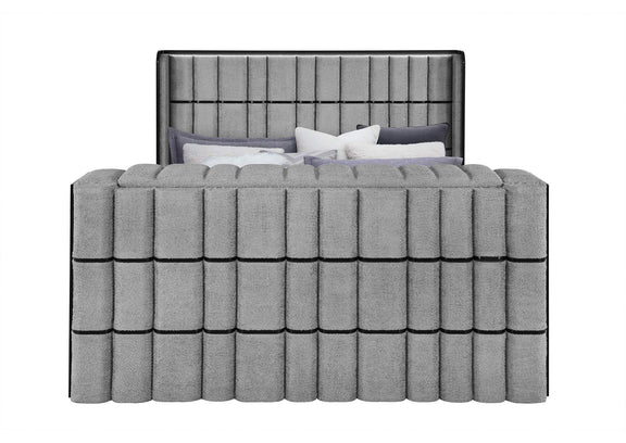 ISABELLA-GREY-KB_W_LED_TV_LIFT_SPKR_&_FPLC ISABELLA GREY KING BED W - LED, TV LIFT, SPEAKER AND FIREPLACE