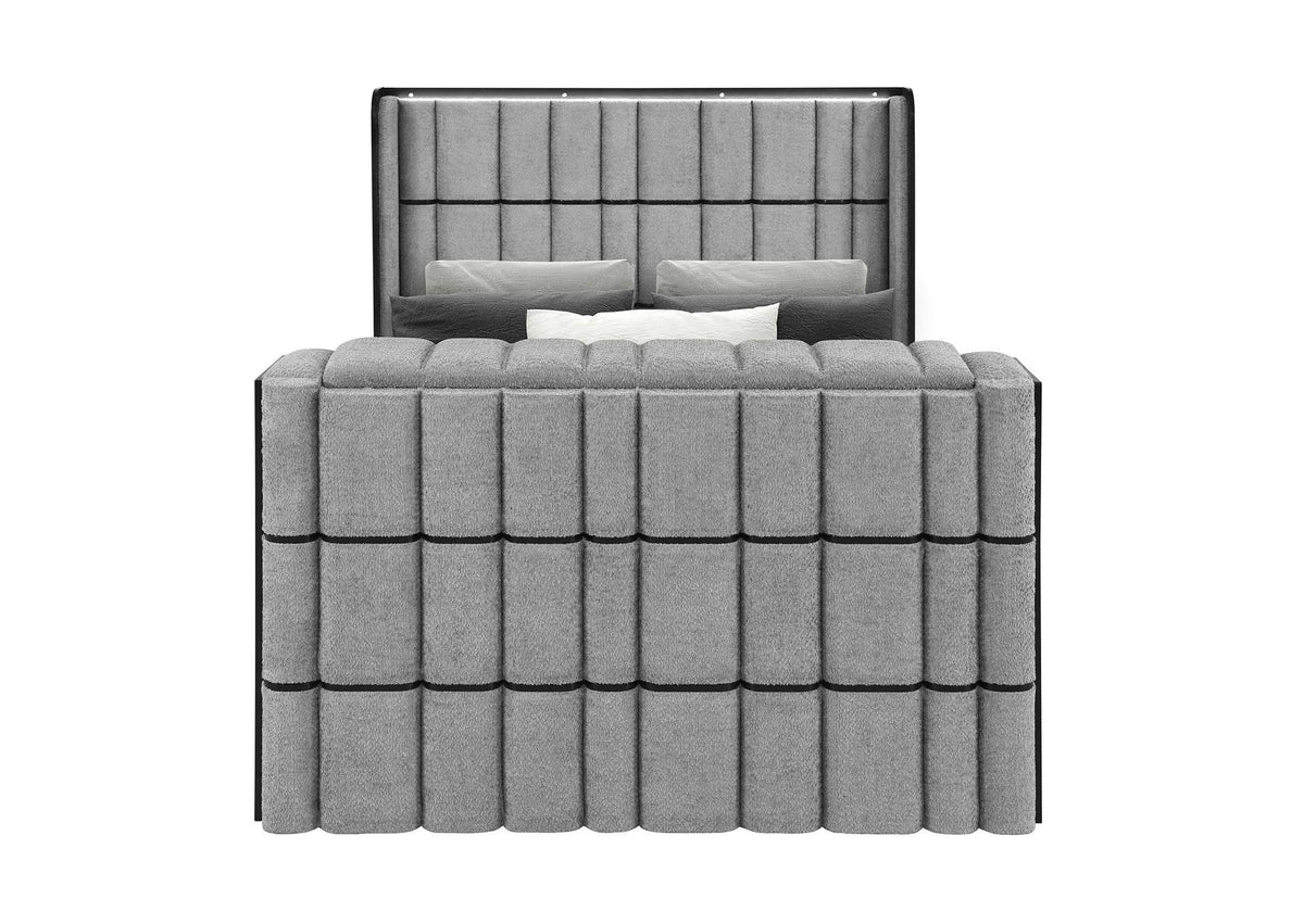 ISABELLA-GREY-QB_W_LED_TV_LIFT_SPKR_&_FPLC ISABELLA GREY QUEEN BED W - LED, TV LIFT, SPEAKER AND FIREPLACE