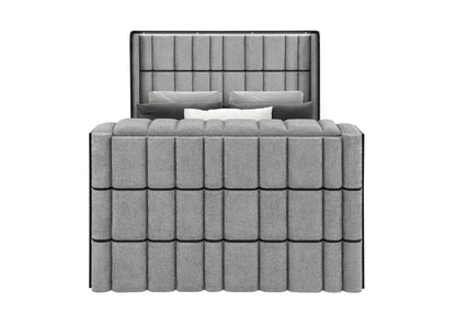 ISABELLA-GREY-QB_W_LED_TV_LIFT_SPKR_&_FPLC ISABELLA GREY QUEEN BED W - LED, TV LIFT, SPEAKER AND FIREPLACE