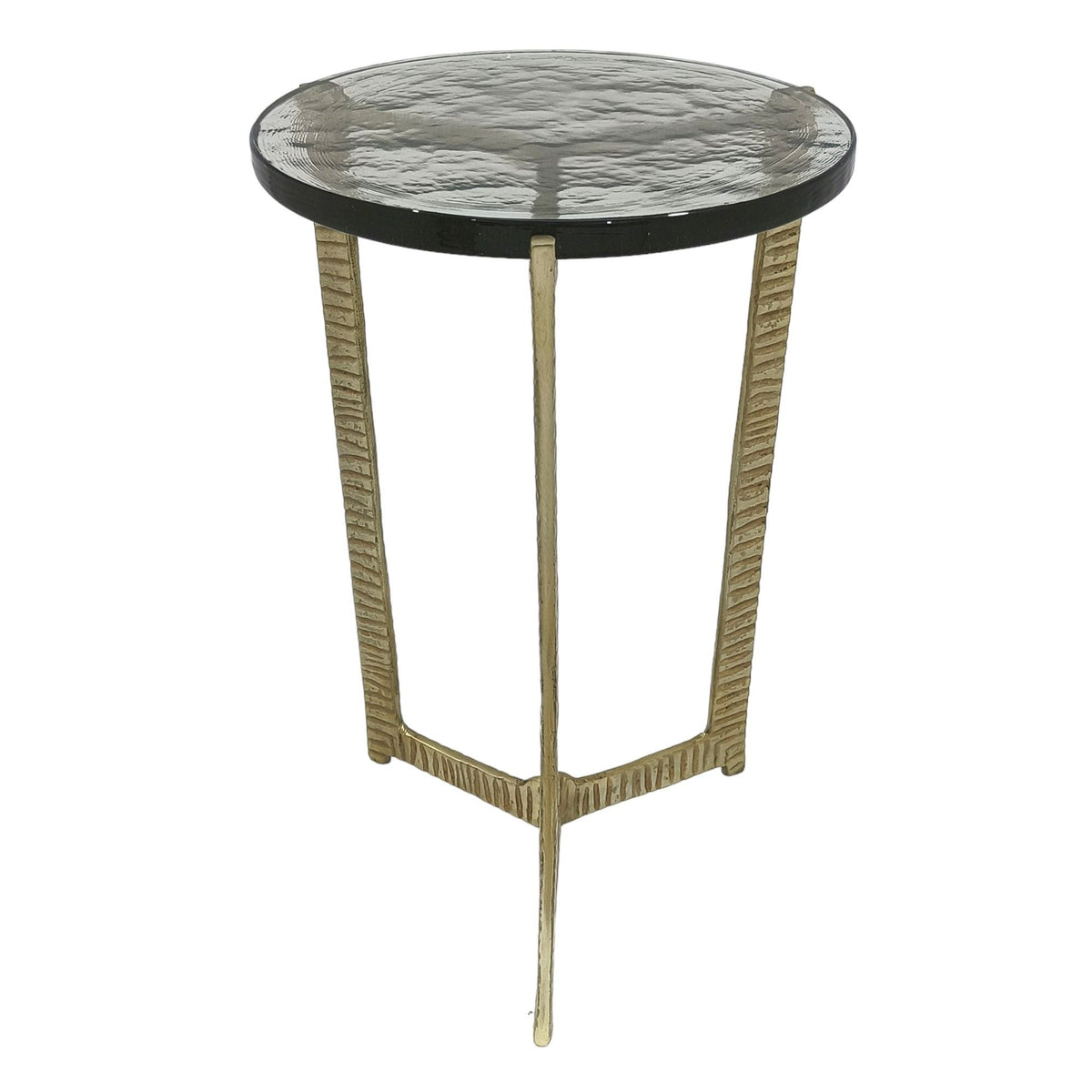 22" Bennington Tall Recycled Glass Accent Table - Gold
