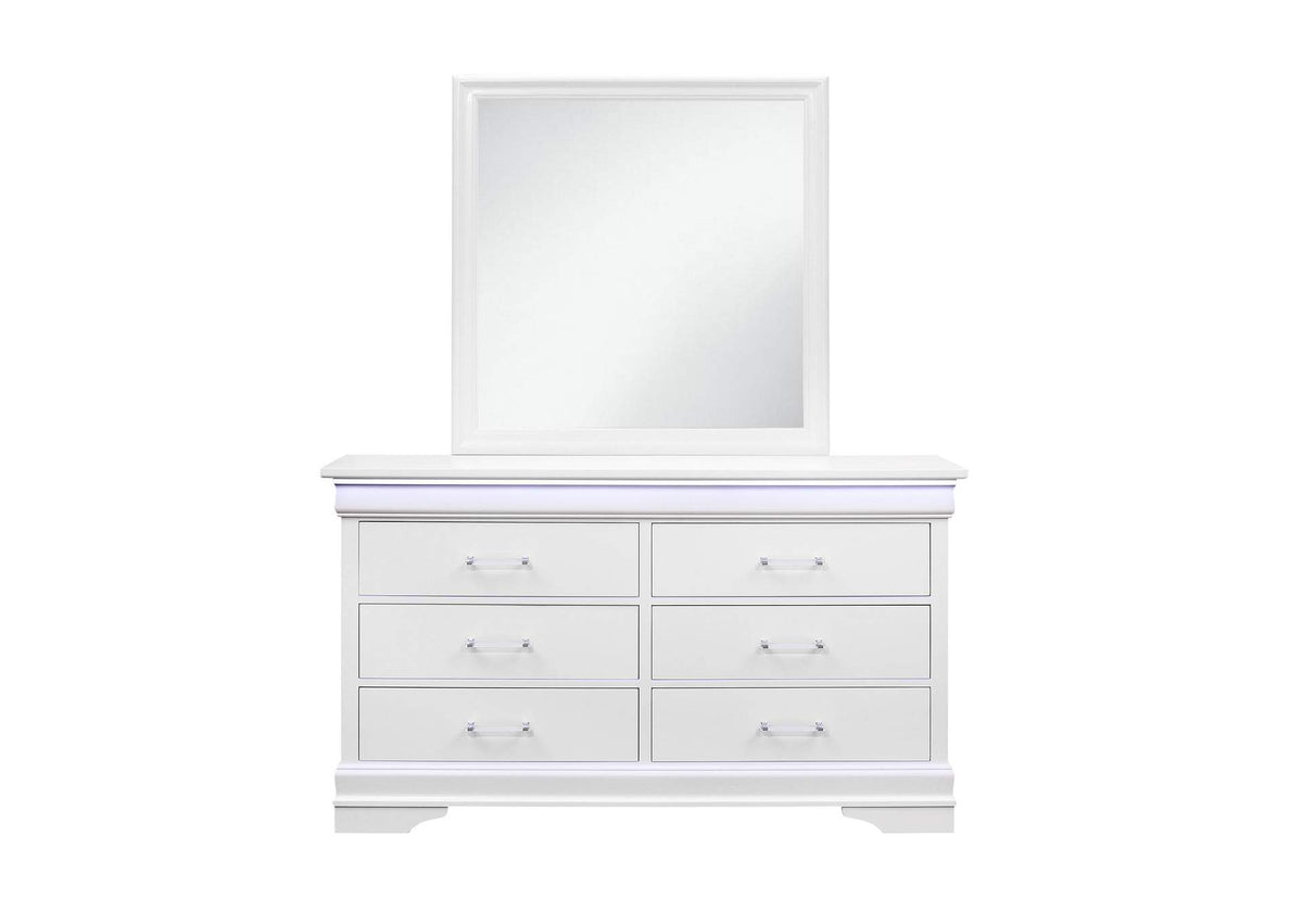 CHARLIE-WHITE-DR_W_LED CHARLIE WHITE DRESSER WITH LED