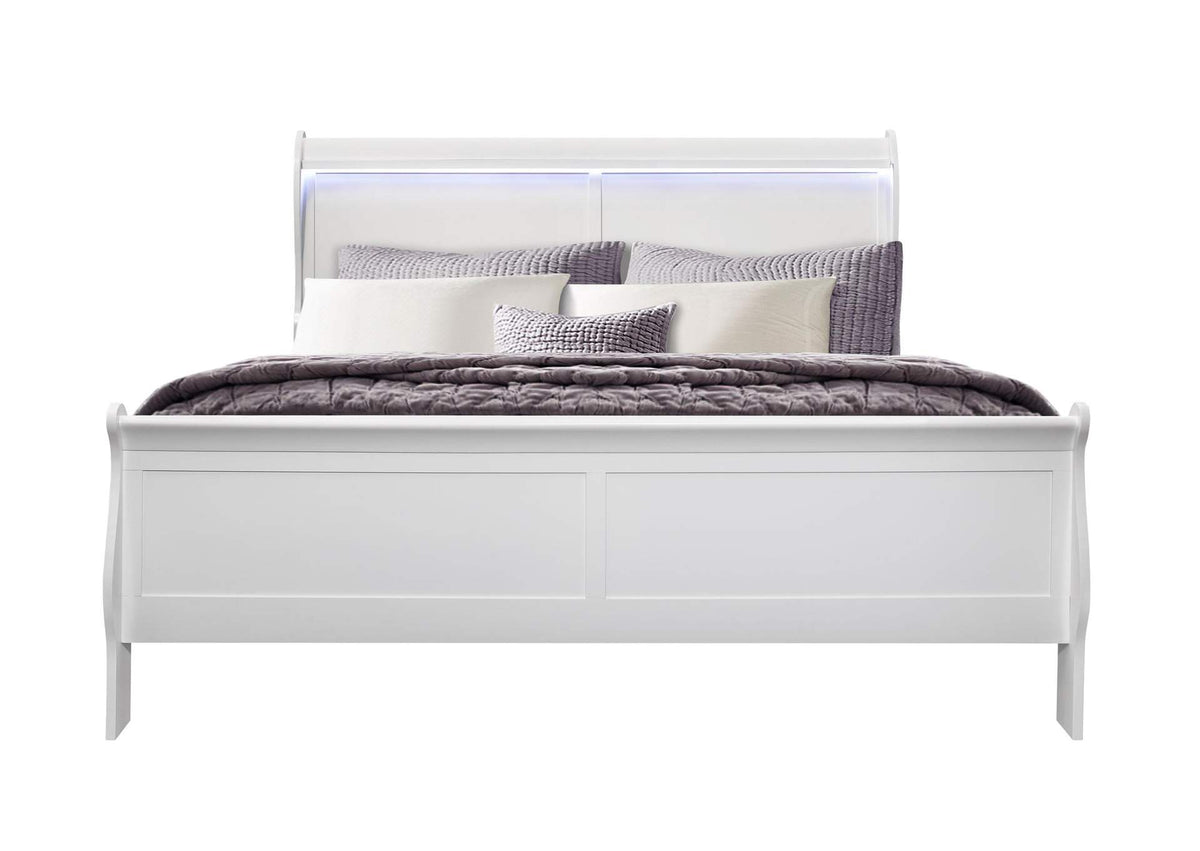 CHARLIE-WHITE-KB CHARLIE WHITE KING BED WITH LED