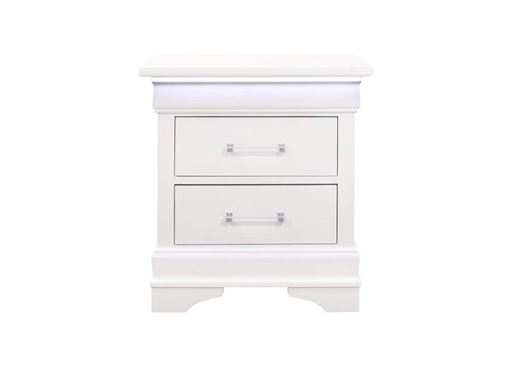 CHARLIE-WHITE-NS_W_LED CHARLIE WHITE NIGHTSTAND WITH LED