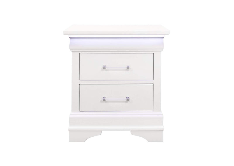 CHARLIE-WHITE-NS_W_LED CHARLIE WHITE NIGHTSTAND WITH LED