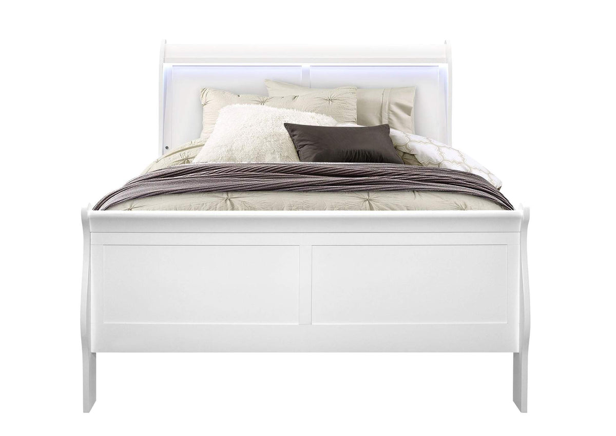 CHARLIE-WHITE-FB CHARLIE WHITE FULL BED WITH LED