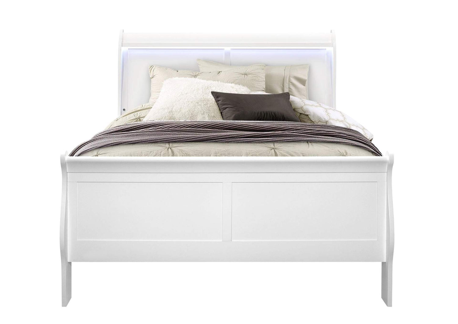 CHARLIE-WHITE-FB CHARLIE WHITE FULL BED WITH LED
