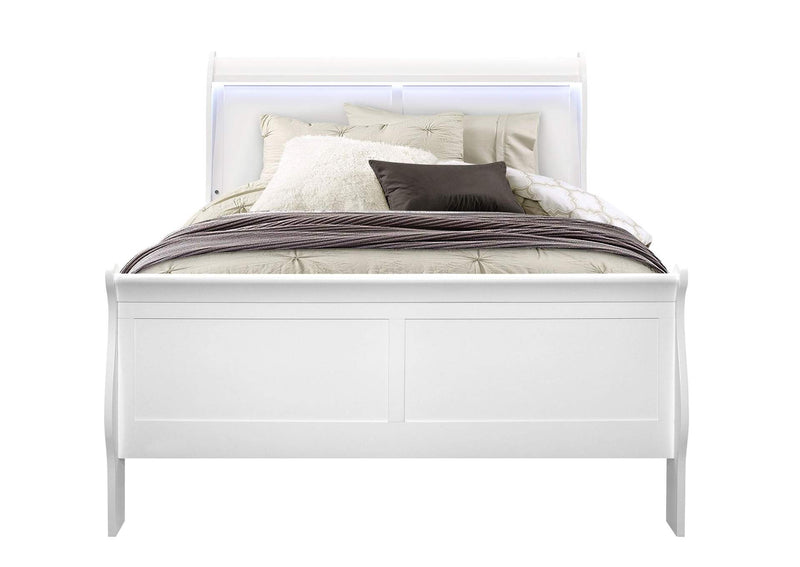 CHARLIE-WHITE-FB CHARLIE WHITE FULL BED WITH LED