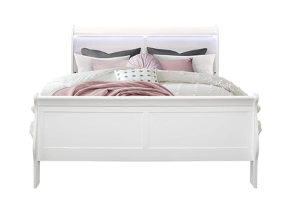CHARLIE-WHITE-QB CHARLIE WHITE QUEEN BED WITH LED