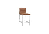 1A8370M Amalfi Metal Back Counter Stool In Cognac Leather (Set of 2)