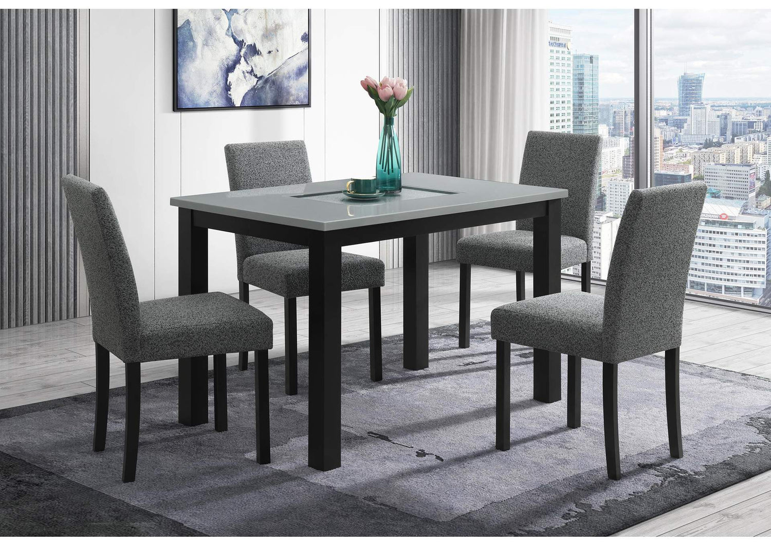 D8112DT+4_D8112DC D8112 DINING TABLE WITH 4 D8112 DINING CHAIRS