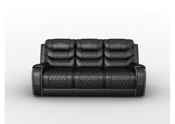 9405GY-3 Putnam Double Reclining Sofa with Center Drop-Down Cup Holders, Receptacles and USB Ports