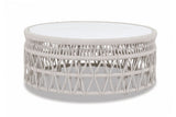 Dana - Coffee Table With Honed Carrara Marble Top - Natural