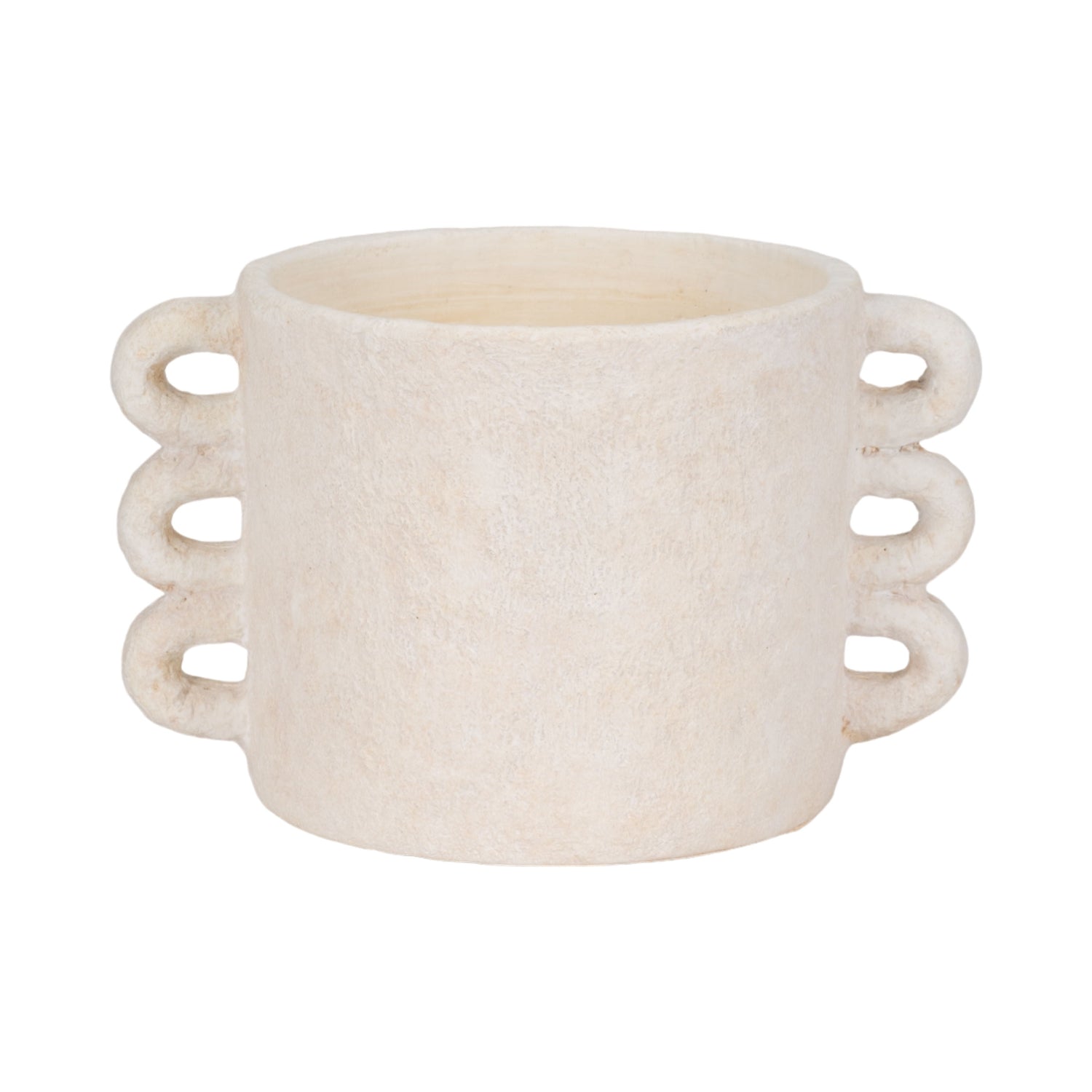13" Arch Handle Planter - White