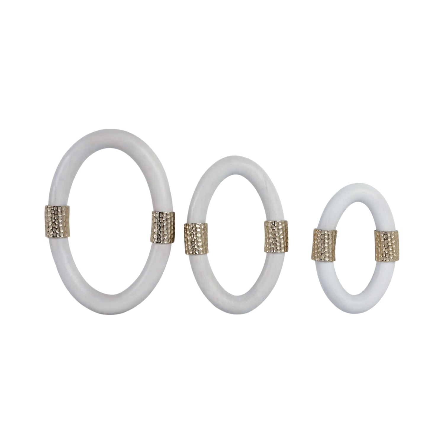 14" / 12" / 10" Salford Wood Ring Wall Decor (Set of 3) - White