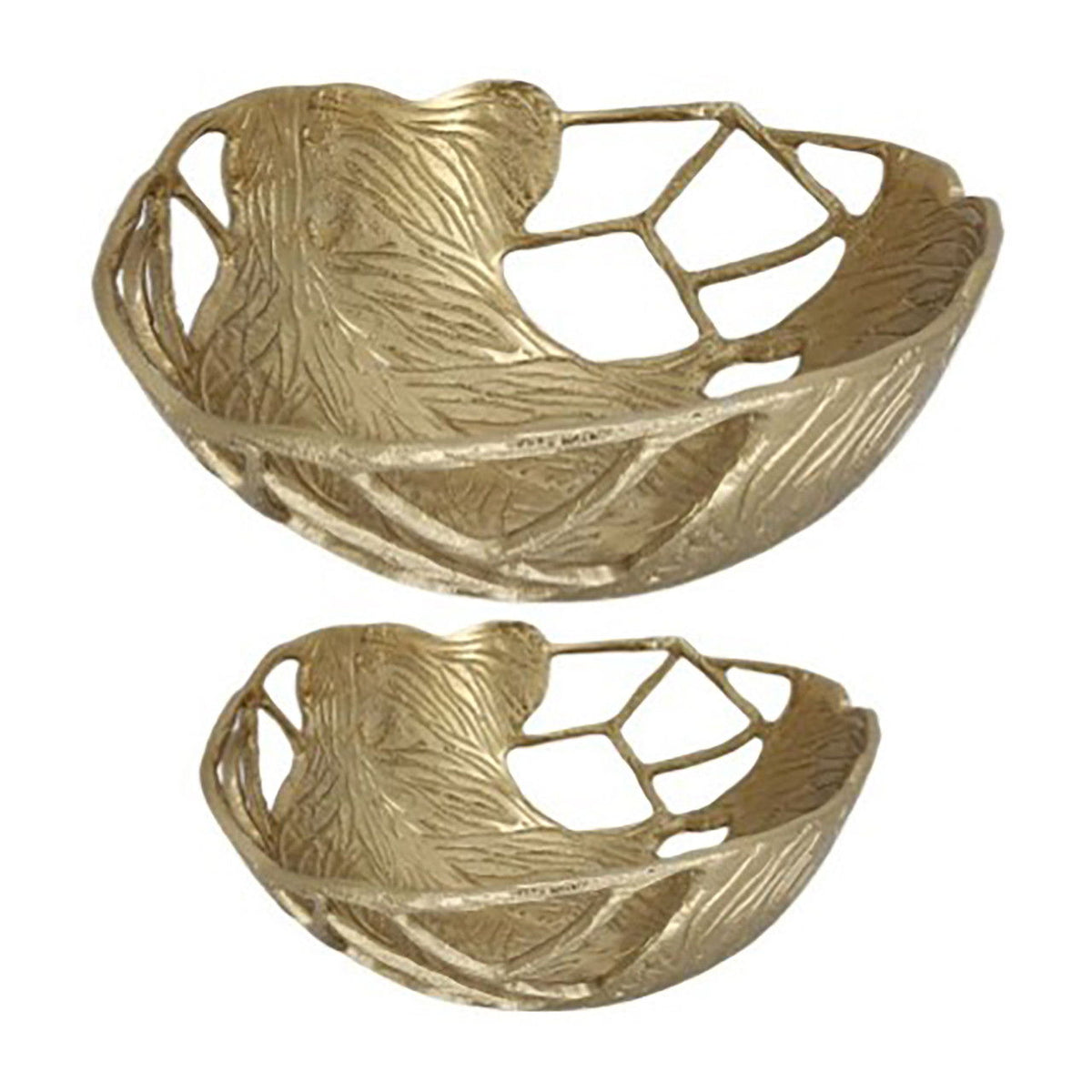 12" / 15" Marilyn Bowls Gold (Set of 2) - Gold