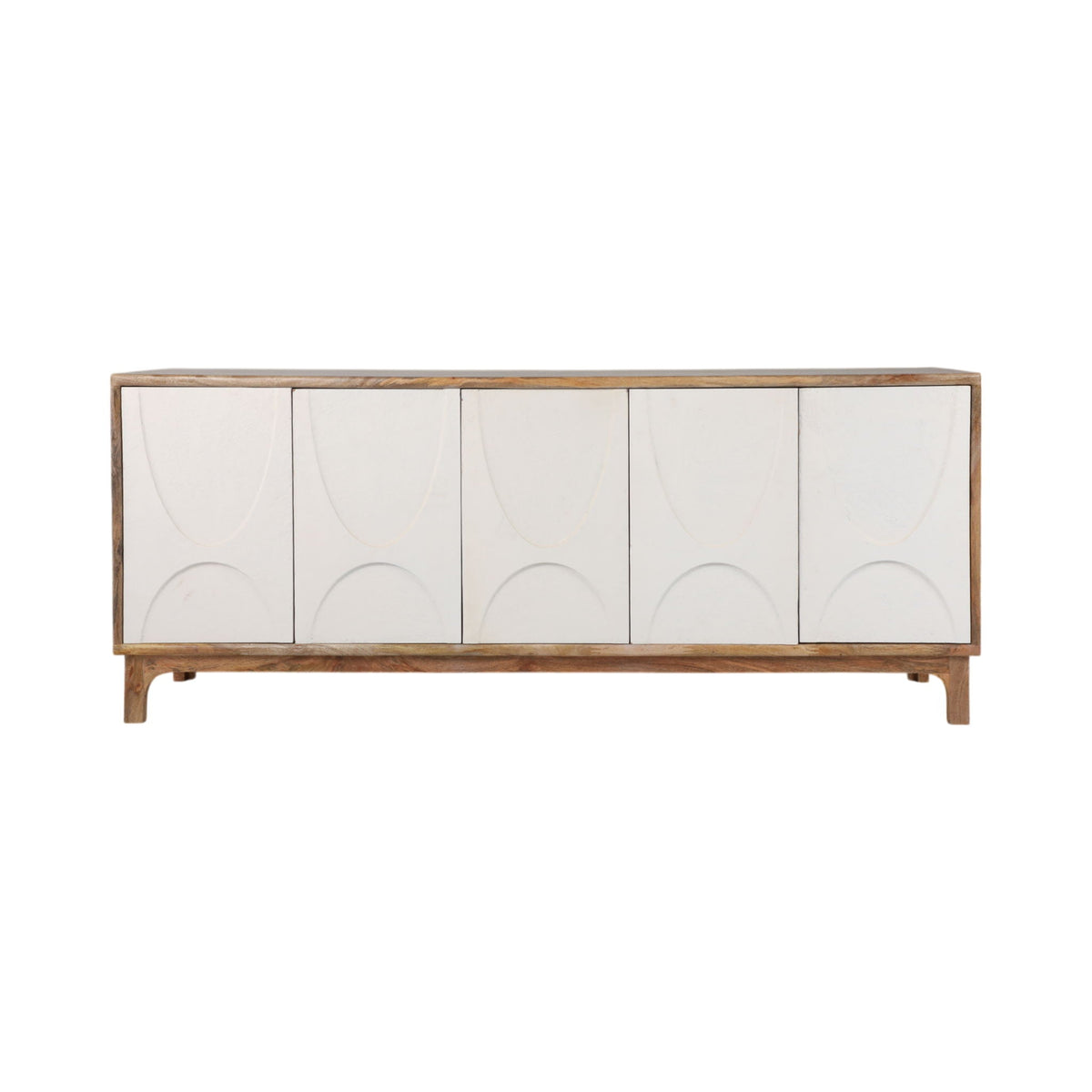 70" x 30" Mod Cement Texture Cabinet - Natural / White