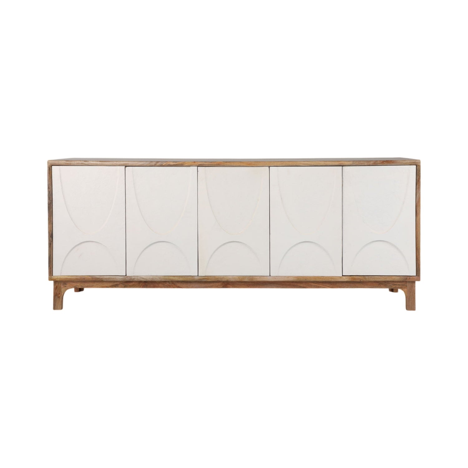 70" x 30" Mod Cement Texture Cabinet - Natural / White