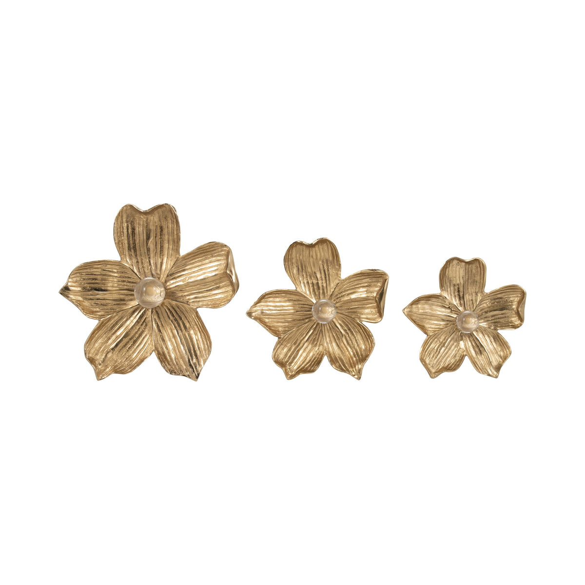 12" / 14" / 18" Rommie Wall Flowers (Set of 3) - Gold