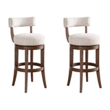 Mystic - Solid Wood Upholstered 30" Bar Height Swivel Barstool