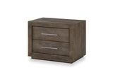 8D6481 Melbourne Two Drawer Nightstand With USB In Dark Pine