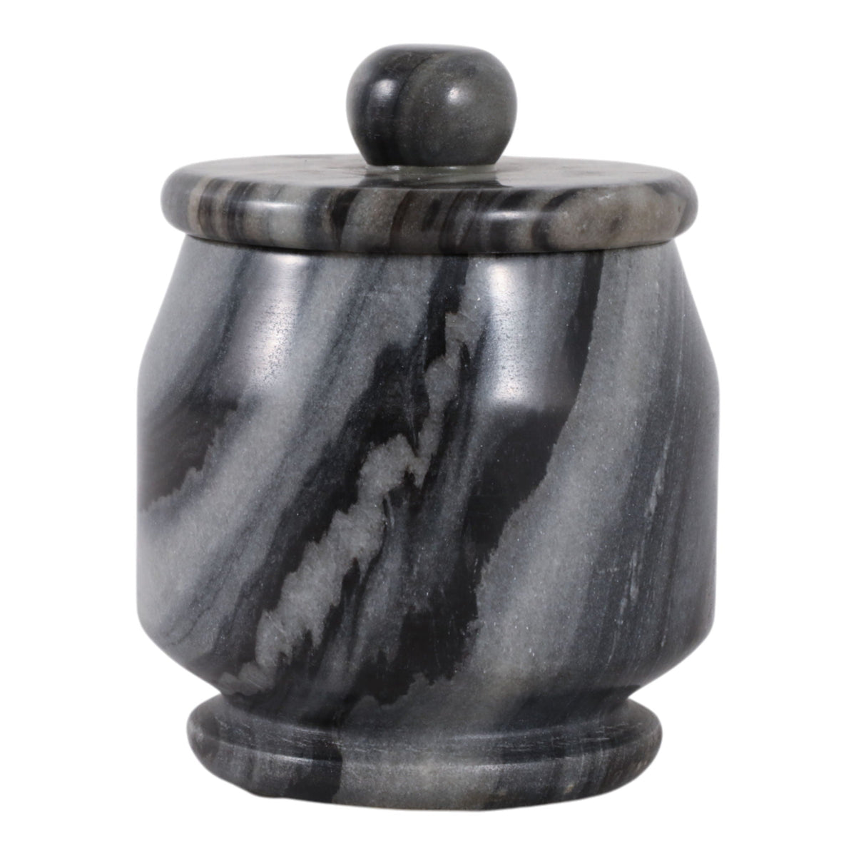 6" Rennalt Carved Marble Jar - Dark Gray