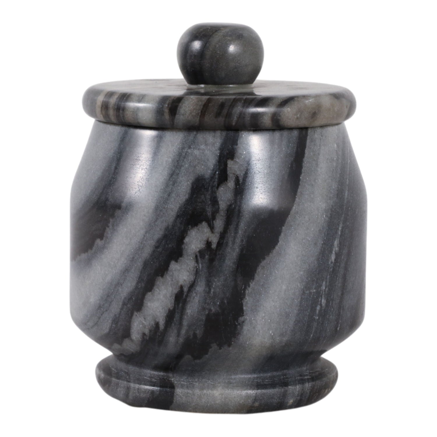 6" Rennalt Carved Marble Jar - Dark Gray