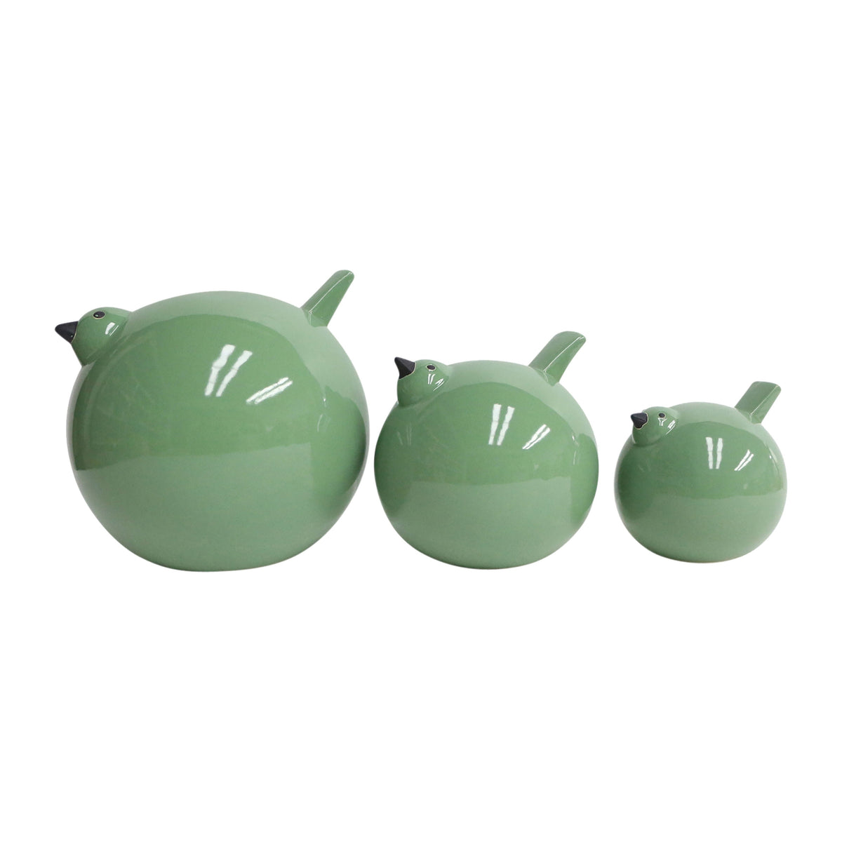 8" Birds (Set of 3) - Dark Sage Green