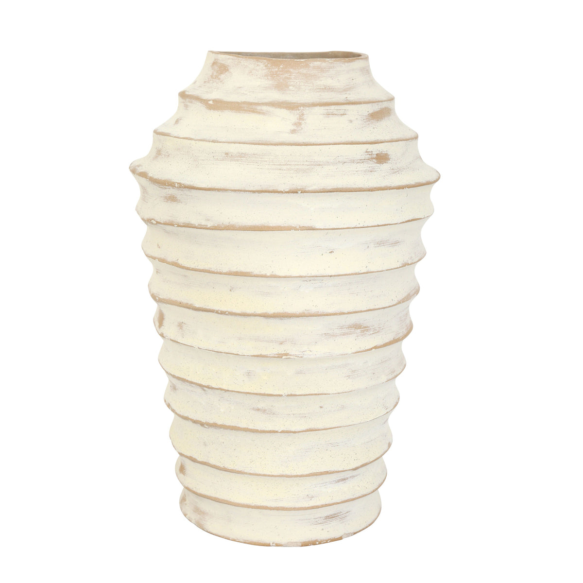 18" Siena Large Ecomix Vase - Ivory / Beige