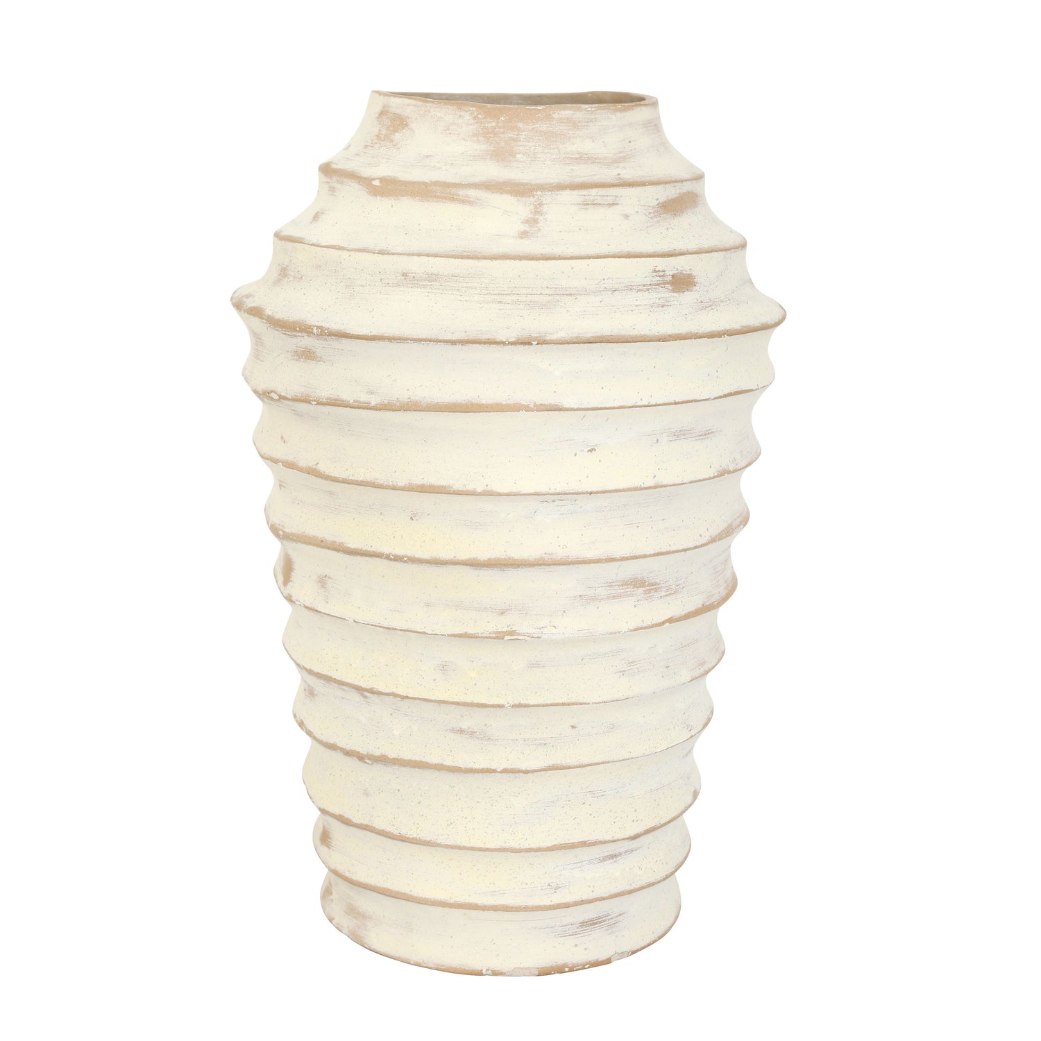 18" Siena Large Ecomix Vase - Ivory / Beige