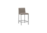 1AE270M Amalfi Metal Back Counter Stool In Taupe Leather (Set of 2)