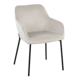 Daniella - Dining Chair (Set of 2) - Black Steel And Cream Velvet