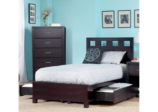 RV23D7 Riva Wood Storage Bed In Espresso