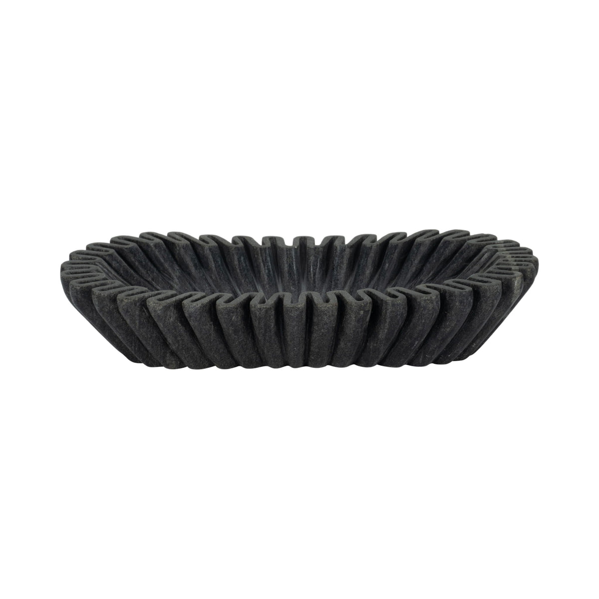 16" Arkin Wavy Marble Bowl - Black