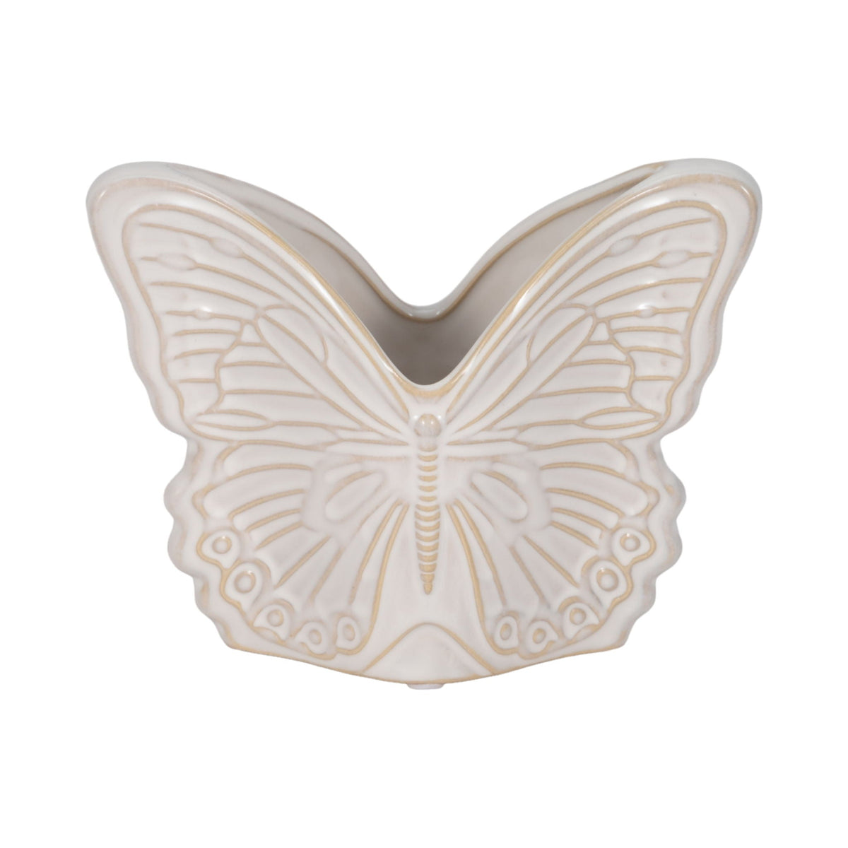 7" Butterfly Planter - Ivory