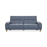 Alea - Leather Power Recliner Sofa - Smoke Blue